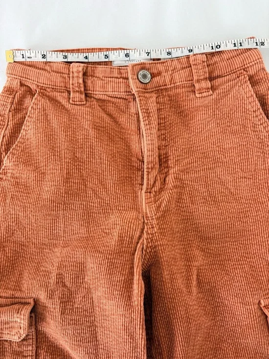 KanCan Retail $90 90s Cropped Wide Leg Corduroy Cargo Pants Sz 24 Sherry - Picture 12 of 14